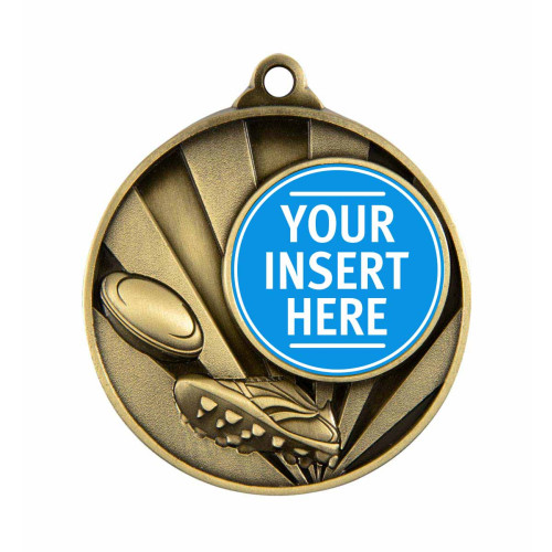 50MM Sunrise Insert Medal Rugby from $7.60