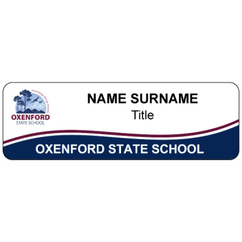 OSS badge - 75x25mm, doming and magnet fitting