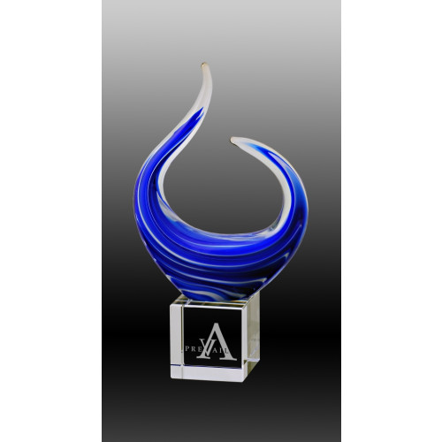 260mm Glass Sculpture - Blue & White from $77.40