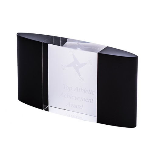 180MM Black and Clear Crystal - Curved Block from $83.89