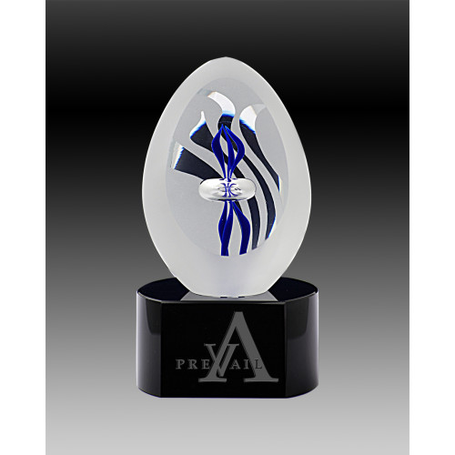 140mm Crystal Egg with Blue STRIPES from $134.38