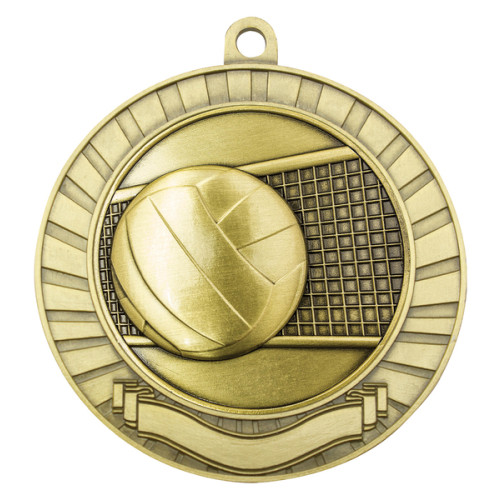 70MM Eco Scroll  Volleyball Medal from $7.66