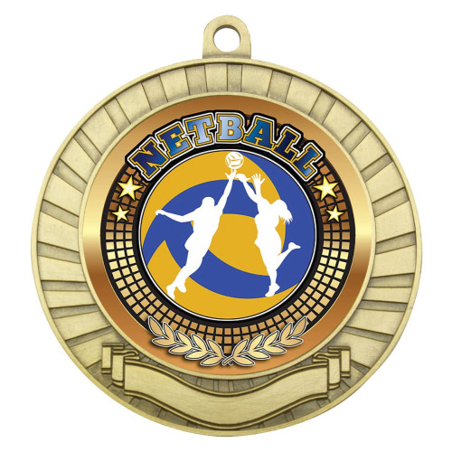 70MM Netball Eco Scroll Medal from $7.66