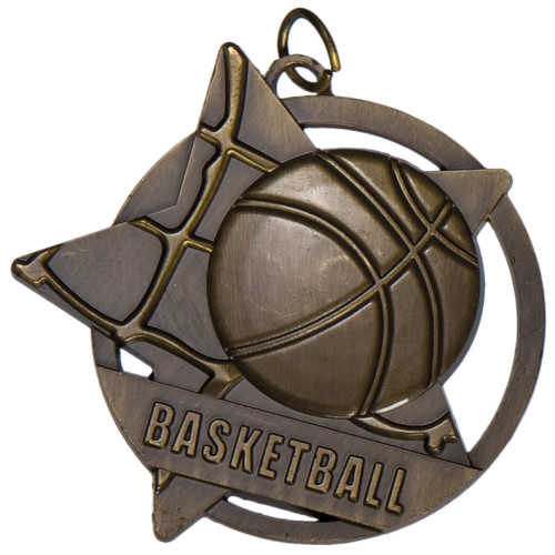60mm Basketball Star Medal