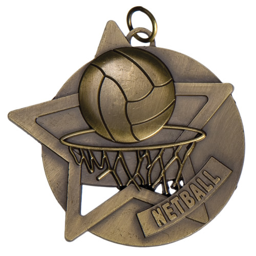 60mm Netball Star Medal