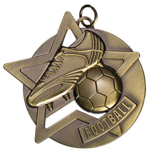 60mm Football Star Medal