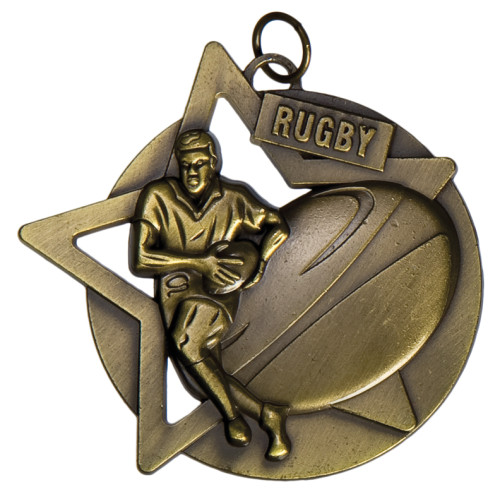 60mm Rugby Star Medal