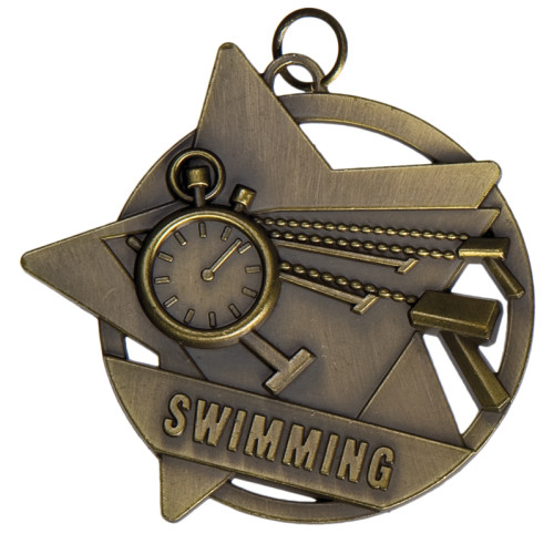 60mm Swimming Star Medal