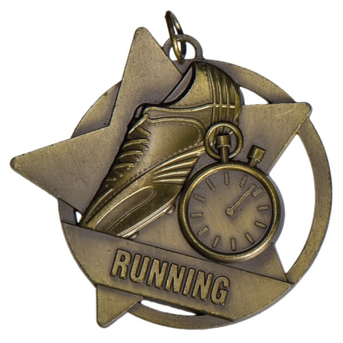 60mm Running Star Medal