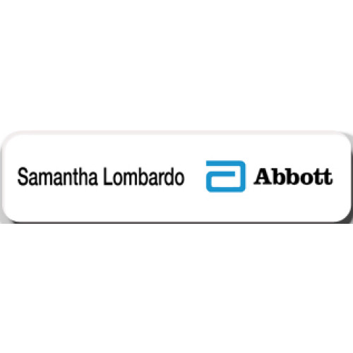 Abbott Name badge with doming and magnet fitting
