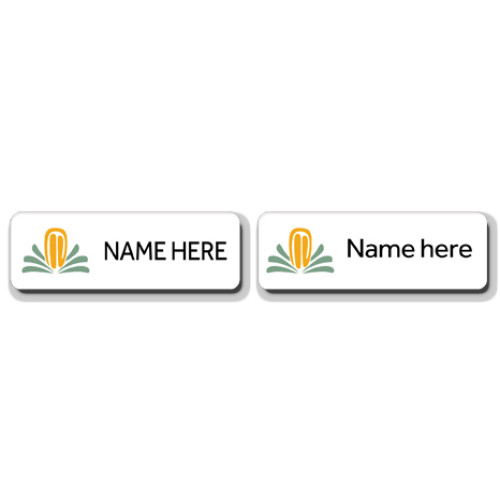 Australian National Botanical Gardens badge 75x25mm white with doming and PIN fitting