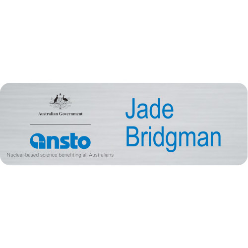 ANSTO badge with doming and magnet fitting