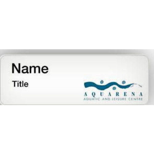 015 - Aquarena Aquatic and Leisure Centre 75x25mm badge with MAGNET fitting, no doming