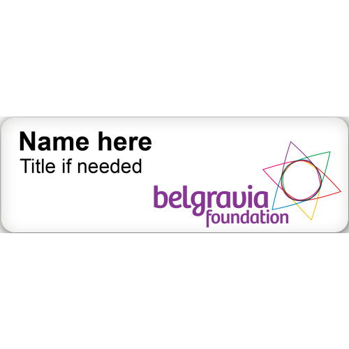 004 - Belgravia Foundation badge 75X25mm, no doming with PIN fitting