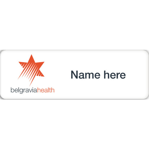 002 - BH badge 75X25mm, no doming, with PIN fitting