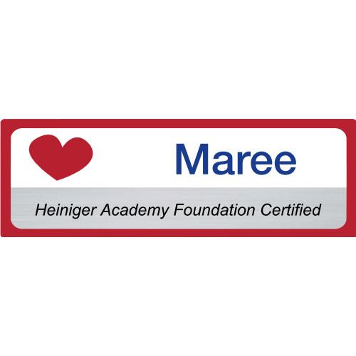 BFP Heiniger Academy, 75x25mm, Brushed Silver with doming and magnet