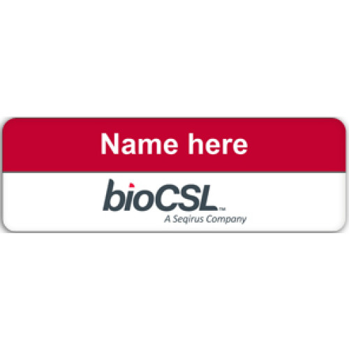 BioCSL badge with acrylic doming