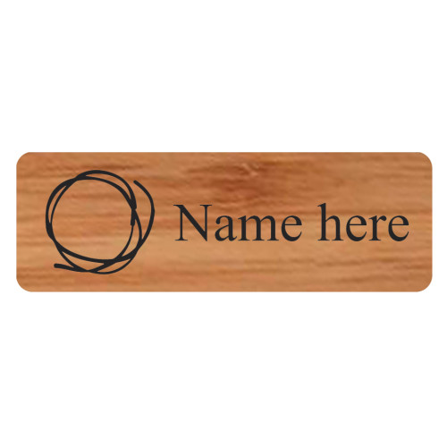 Biome name badge 75x25mm on bamboo with Magnet fitting