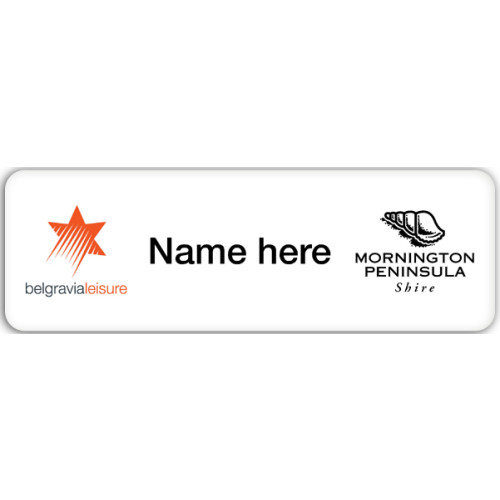 008 - BL and Mornington Peninsula Shire badge, 75X25mm, no doming with PIN fitting