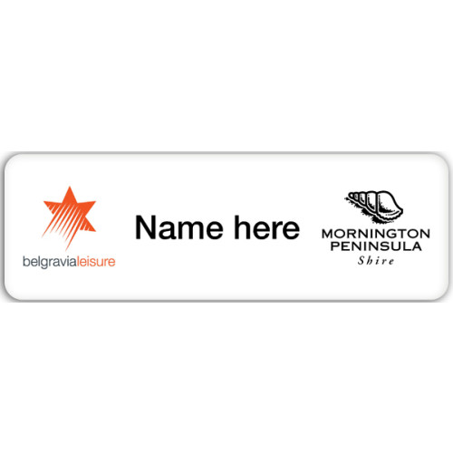 008 - BL and Mornington Peninsula Shire badge, 75X25mm, no doming with MAGNET fitting