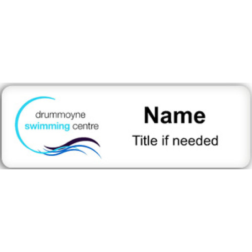 029 - Drummoyne Swimming Centre badge, 75x25mm with pin fitting