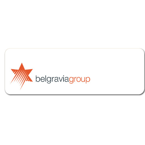 032 - BELGRAVIA GROUP badge 75x25mm LOGO only with pin fitting