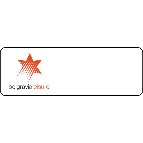 001 - BL badge 75x25mm LOGO only with MAGNET fitting, no doming