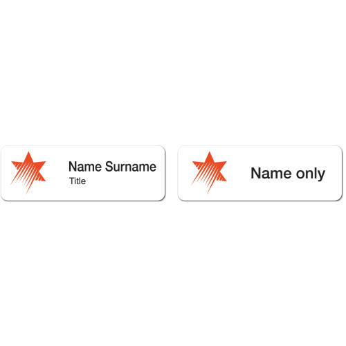 021- BL Star only badge 75x25mm with PIN fitting and no doming