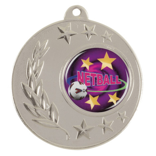 50mm Netball Medal Silver