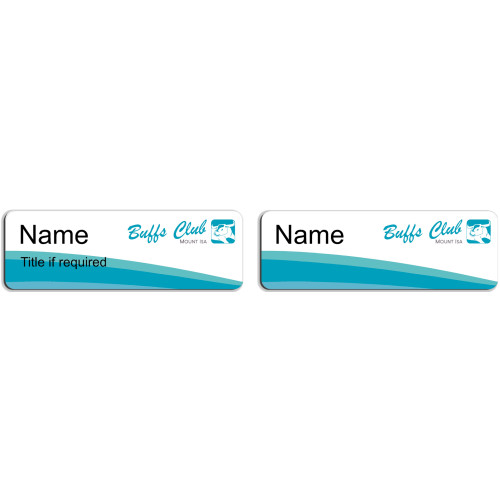 Floor Staff badges 75x25mm (white) with doming and magnet fitting