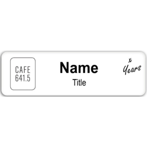 KWSC Cafe 641.5 service badge with acrylic doming and PIN fitting