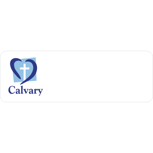 LOGO ONLY name badge 75x25mm, no doming, with PIN fitting