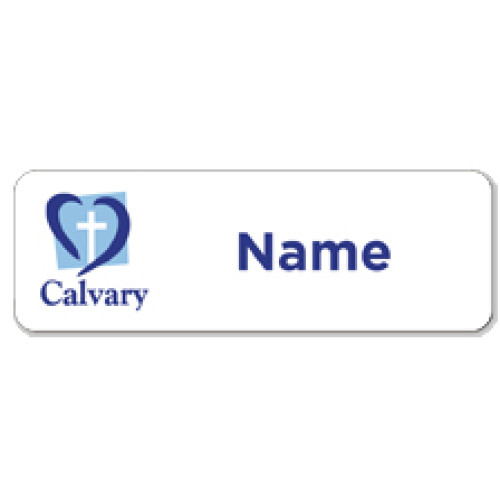 FIRST NAME ONLY name badge, 75x25mm, no doming, with magnet fitting