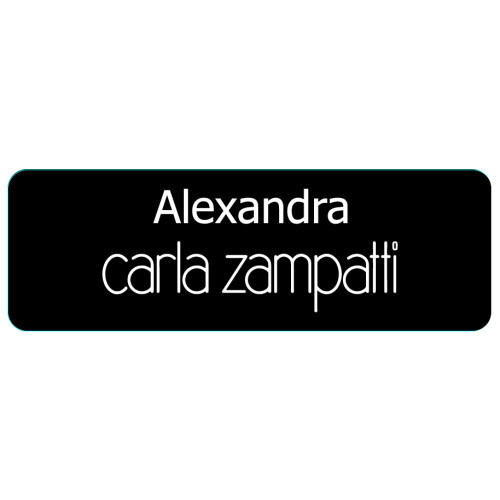 CZ badge 75x25mm, engraved black with white text, magnet fitting
