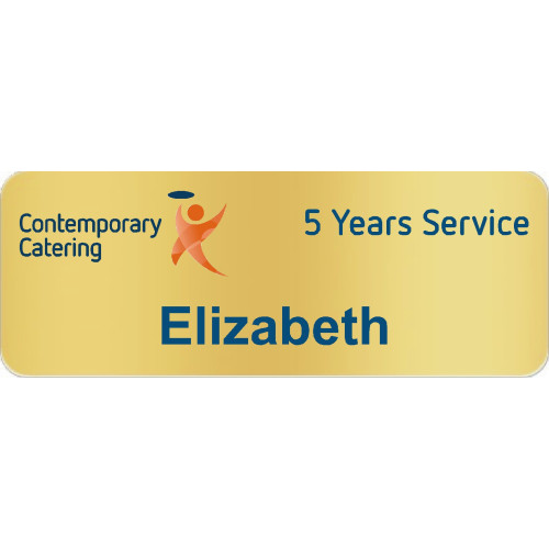 Contemporary Catering Euro Gold Service badge 80x30mm
