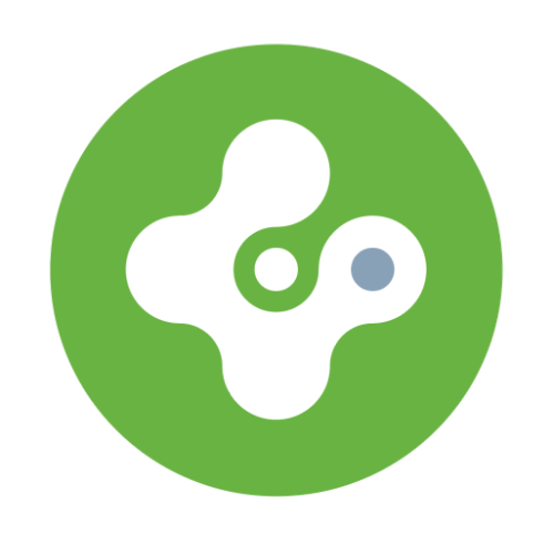 YBU- Green Connective badge 75x25mm on white with doming and magnet fitting