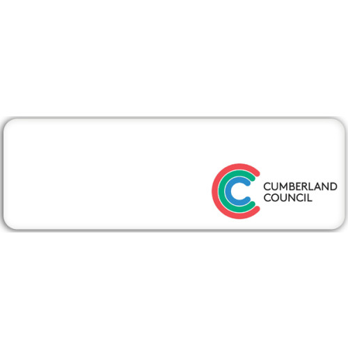 026 - Cumberland Council LOGO ONLY badge, 75x25mm, with pin fitting
