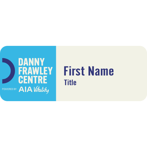 027 - Danny Frawley Centre badge 80x30mm, no doming and Magnet fitting