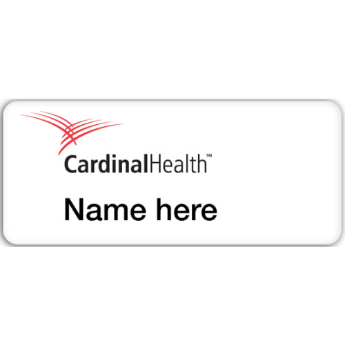 Cardinal Health badge with acrylic doming and magnet fitting