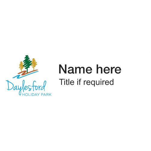 DHP badge 75x25mm with PIN fitting