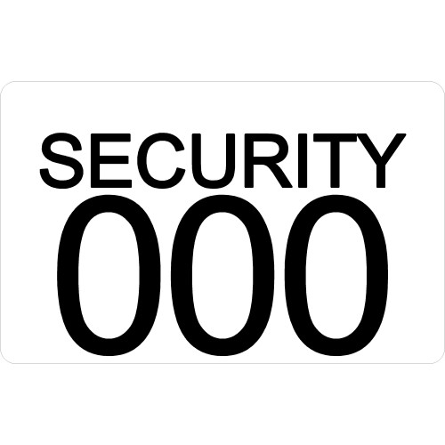 DP Security badge, single sided, standard thickness, slotted, landscape, consecutive numbers
