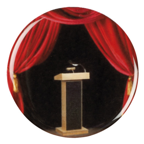 Debating podium with curtain