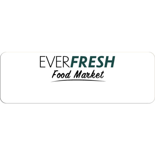 Everfresh Logo only badge, white background, 75x25mm, no doming and pin fitting