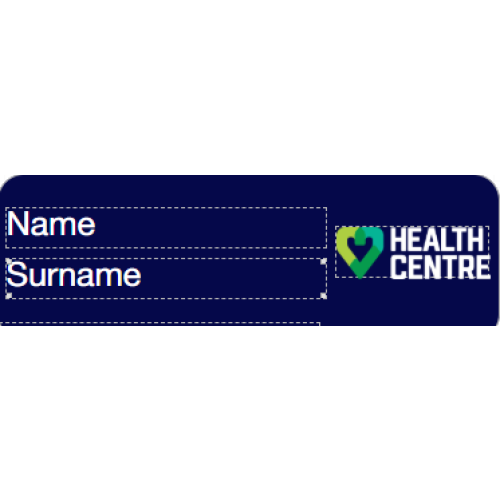 YBU-HC badge 75x25mm on navy with doming and magnet fitting