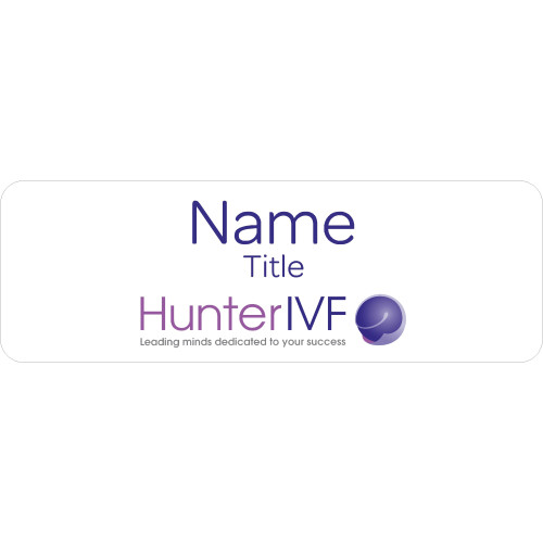 Hunter IVF badge with acrylic doming and magnet fitting