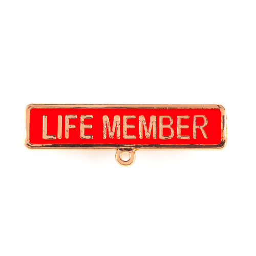 Life Member Name Bar Red w/Loop