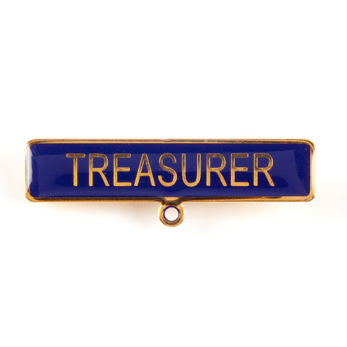 Treasurer Name Bar Blue w/Loop