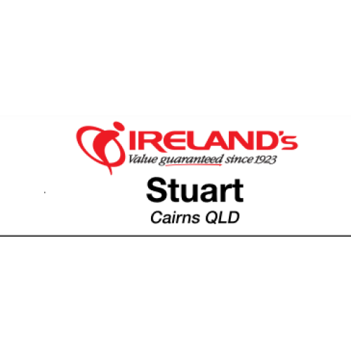 Irelands White medium badge with Magnet and Hole cut for service pin 