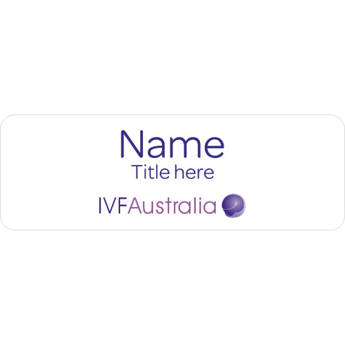 IVF Australia badge with acrylic doming and magnet fitting