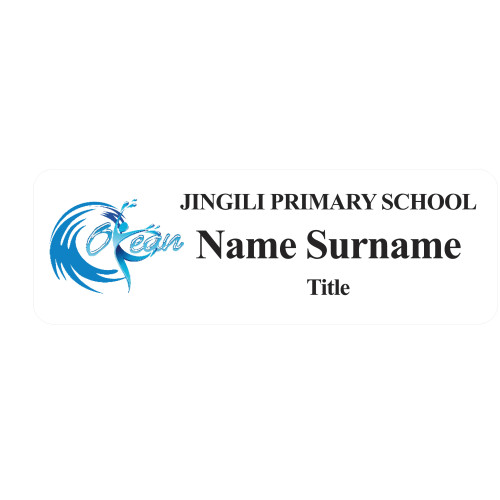 JPS OCEAN Badge - 75x25mm, white, no doming and magnet fitting